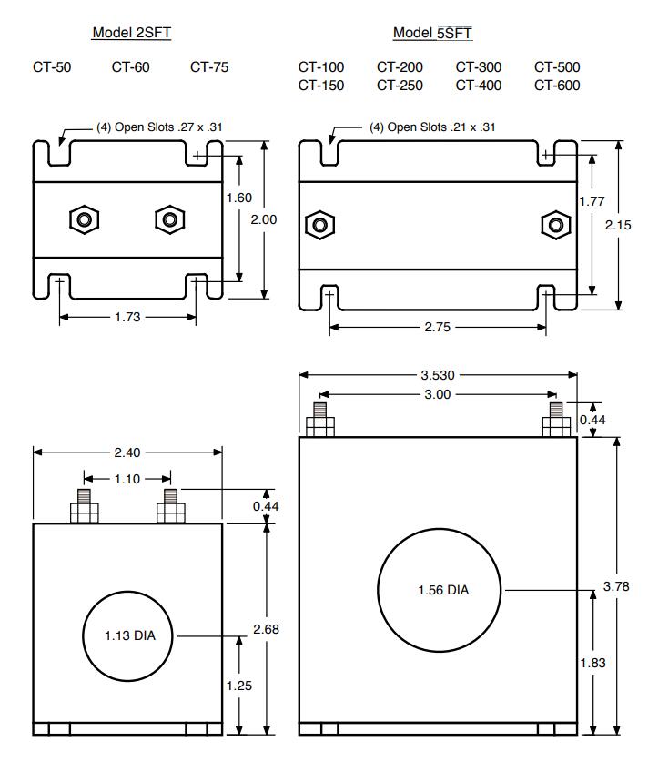 2SFT/5SFT 电流互感器尺寸